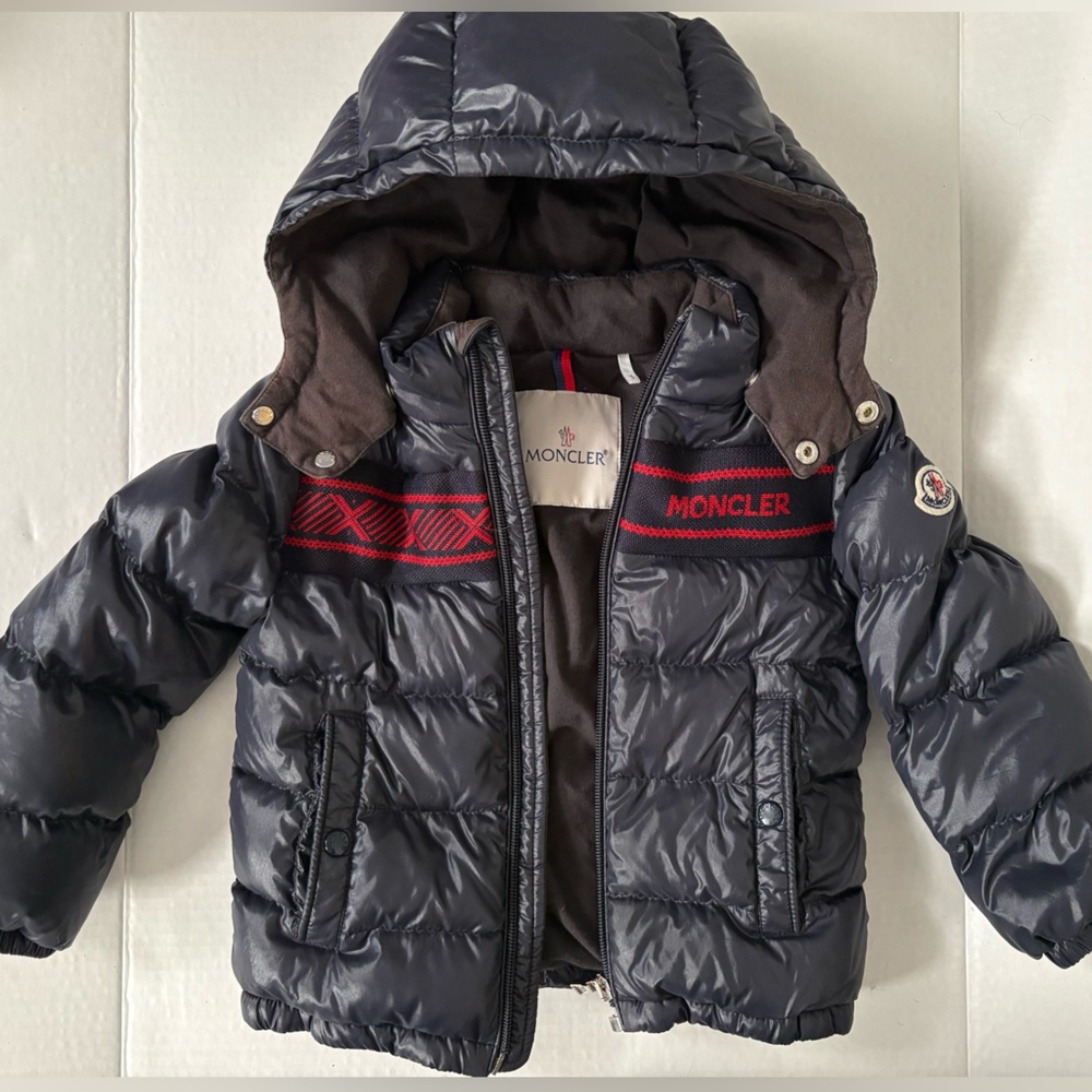 Moncler size 3T puffer coat with removable hood